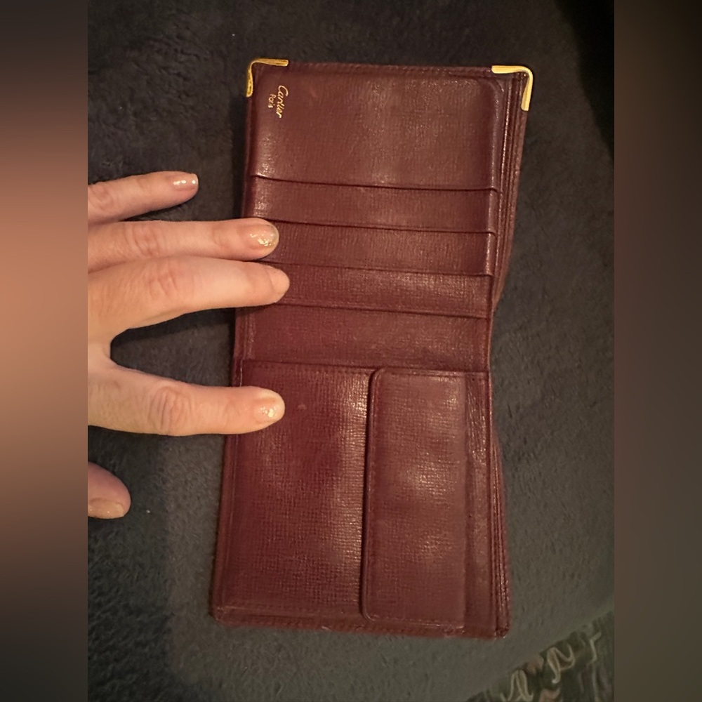 Cartier Bordeaux Leather Bi-Fold Wallet w COA - Picture 4 of 12